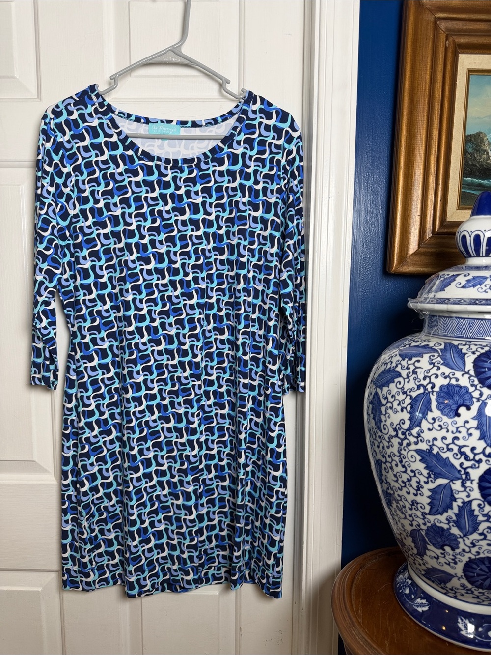 Women’s Anthony’s Resortwear Nylon & Spandex UPF 50+  Scoop Neck Dress Size L